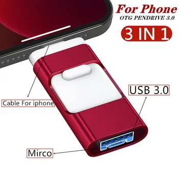 Флэш-накопитель USB 3.0 Для iPhone или Mirco 1 ТБ 512 ГБ USB-накопитель USB-накопитель 256 ГБ USB-накопитель для Телефона USB-накопитель 128 ГБ Memory Stick