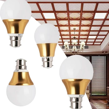 B22 3 Вт 5 Вт 7 Вт 9 Вт Лампы с регулируемой яркостью, Штыковые лампы с золотым корпусом 85-265 В, 110 В, 220 В, холодные и теплые белые лампочки