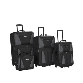Rockland Luggage Journey 4 предмета Softside Расширяемый багажный комплект F32 дорожный багаж