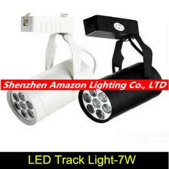 6 шт./лот 7 Вт Noverty led track lighting AC85-265V алюминиевый белый и черный корпус rail потолочный светильник spotlight лучшая цена