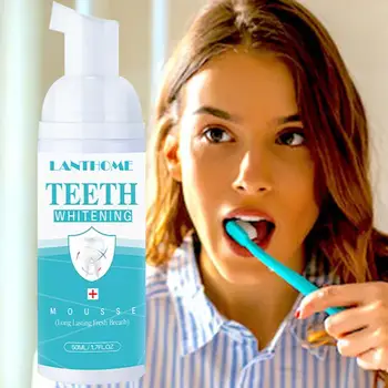 Пенящаяся зубная паста, Очищающая Против запаха изо рта, Паста для отбеливания зубов, Интенсивное средство для удаления пятен, желтеющих, Корректор цвета, Чистый мусс