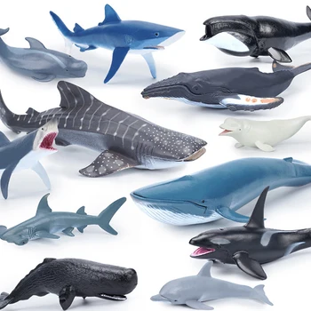 Моделирование Морских Обитателей, фигурки Героев, Модель животного в Океане, развивающие игрушки, Акула, Дельфин-молот