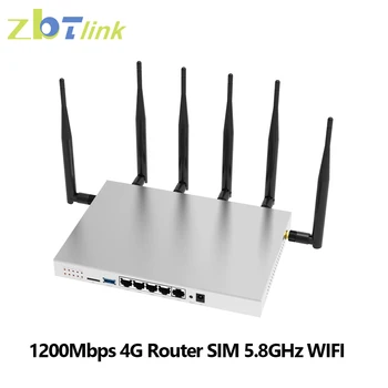 Zbtlink 1200 Мбит/с 4G Маршрутизатор Двухдиапазонный Гигабитный Беспроводной WIFI RAM 256 МБ Flash 16 МБ с LTE-модемом SIM-карты 4 * LAN WAN для 64 пользователей