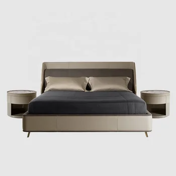 минималистичные двуспальные кровати 180x200, дизайнерская итальянская кровать Katil king size, роскошная кожаная кровать современного дизайна