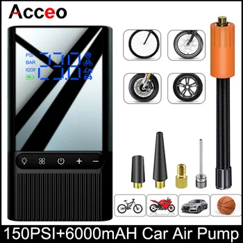 Acceo M09 Мини воздушный компрессор Воздушный насос для автомобиля Портативный насос для накачивания шин Электрический мотоциклетный насос для автомобилей, мотоциклов, велосипедов
