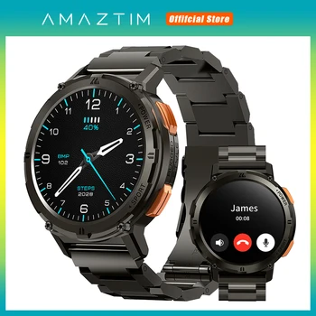 Оригинальные AMAZTIM TANK T2 Ультра Смарт-Часы Для Мужчин AOD AMOLED Часы Bluetooth Call 5ATM Водонепроницаемые Фитнес-Смарт-Часы Мужские