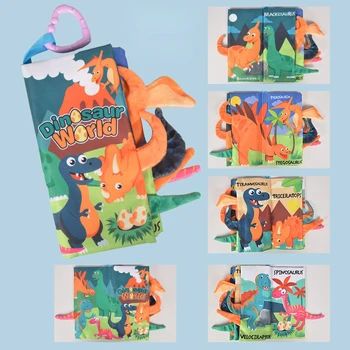 Детская книжка из ткани, хвост животного, детские игрушки 0-12 месяцев, игрушка для раннего обучения, головоломка, Интерактивное звуковое кольцо для родителей и детей, Бумажные детские игрушки