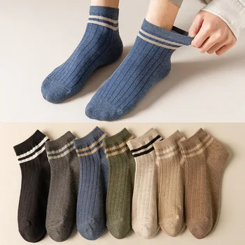 Мужские хлопчатобумажные носки, весенние повседневные короткие носки для мужчин, впитывающие пот, дышащие тонкие носки