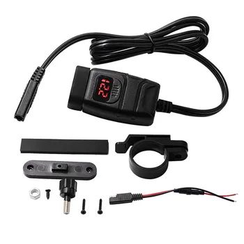QC3.0 Двойное USB Зарядное устройство для мотоцикла, Водонепроницаемое Быстрое Зарядное устройство, устанавливаемое на автомобиль, Переключатель 12 В, Адаптер Питания, Аксессуары для Мото