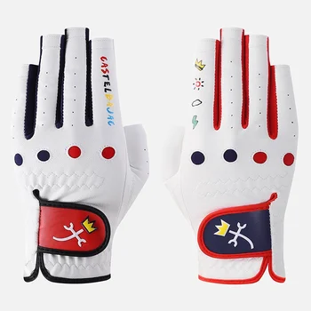[Корея и Япония] женские перчатки для гольфа, кожаные износостойкие спортивные удобные модные перчатки с мячом для гольфа, нескользящие дышащие