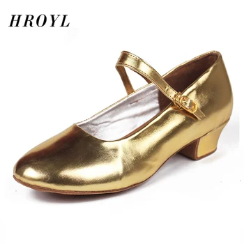 Новые современные женские туфли для латиноамериканских танцев, бальные детские женские туфли для танцев, высококачественная модная танцевальная обувь золотого цвета