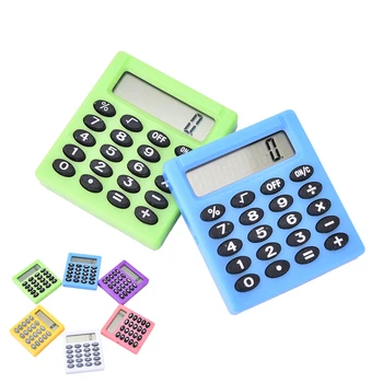 1 шт. мини-электронный калькулятор ярких цветов, канцелярские принадлежности, подарочные калькуляторы для монет, студенческий портативный калькулятор