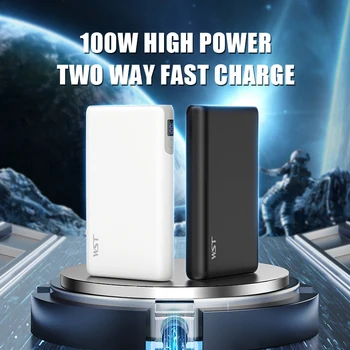 Новый 2023 Power Bank Мощностью 100 Вт 30000mAh PD Quick Charge FCP SCP Powerbank, Портативное внешнее зарядное устройство для смартфона, ноутбука, планшета