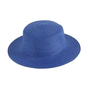 Летняя плоская шляпа, Женская праздничная приморская Новая ретро пляжная шляпа, простая однотонная солнцезащитная шляпа, регулируемая соломенная шляпа