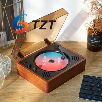 TZT Bluetooth CD-плеер (вишневое дерево/белый) со встроенным динамиком Обеспечивает качество звука без потерь