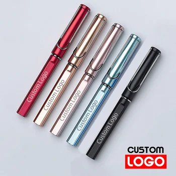 Пластиковая Нейтральная ручка Подарок с Логотипом на заказ, Многоцветная Имитация металлической ручки для вывески, Металлический Крючок, Рекламная ручка, Школьные принадлежности Оптом