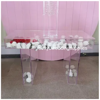 Роскошный столик с цветами, Прозрачный акриловый столик-призрак для свадьбы senyu2256