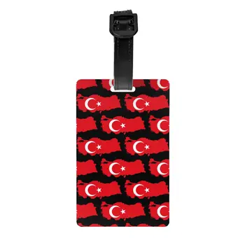 Багажная бирка с картой флага Турции, изготовленные на заказ багажные бирки с турецкой Луной и Звездой, Защитная идентификационная этикетка