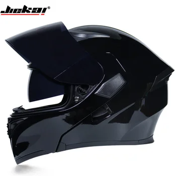 DOT Jiekai Новый Мотоциклетный шлем с двойными линзами и открытым Лицом, Гоночный шлем с откидной крышкой, Модульный Шлем для мотокросса Cascos Para Moto