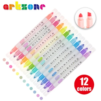 12 пастельных цветов, маркер-карандаш для защиты глаз, светлый молочный карандаш, флуоресцентные ручки с двойным наконечником, офисный школьный маркер для рисования