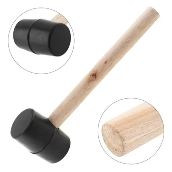 230 г Неэластичный резиновый молоток для плитки с круглой головкой и деревянной ручкой для ручных инструментов DIY