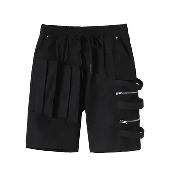 Owen Seak/ Мужская Повседневная Короткая хлопковая мужская одежда-гарем в готическом стиле, Спортивные Штаны, Летние Свободные черные короткие Размеры XL