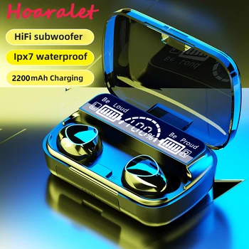 Наушники TWS Bluetooth 5.1 Зарядная коробка Беспроводные наушники 9D Стерео Спортивные водонепроницаемые наушники Гарнитуры с микрофоном