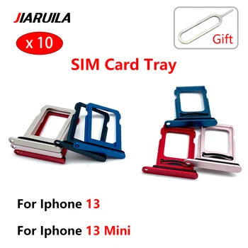 10 шт. для iPhone 13 mini с одним гнездом для двух sim-карт, слотом для лотка, адаптером для чтения, заменой разъема адаптера