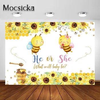 Mocsicka Bee, раскрывающий пол, фон для вечеринки, Подсолнух, Он или она, Что будет, Когда пчелиные пары, шмели, раскрывают пол, Фон для фото