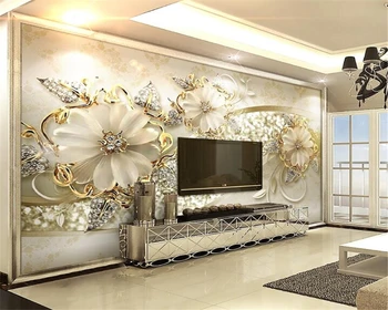 Обои на заказ Beibehang Европейские жемчужные цветы гостиная спальня ТВ фон фреска Фон для украшения дома 3D обои
