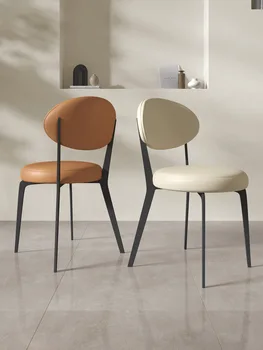 Белые итальянские обеденные стулья, современные минималистичные дизайнерские стулья, спинки, обеденные столы, стулья, ресторанные табуретки