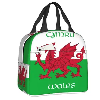Флаг Уэльса, Термоизолированная сумка для ланча, Женская сумка с Валлийским красным Драконом, Переносная сумка для ланча, для работы, учебы, путешествий, Коробка для хранения продуктов