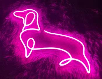 Светодиодная Вывеска Dachshund Dog, Светодиодная Вывеска Dachshund Dog, Декор стен, Неоновый Знак животного Происхождения, Изготовленная на Заказ Неоновая Вывеска, Светодиодная Вывеска ресторана