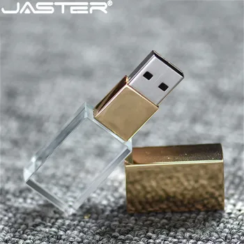 JASTER Crystal usb 2.0 sticks 3D печать пользовательского логотипа 4 ГБ 16 ГБ флэш-накопитель 32 ГБ 64 ГБ прозрачное стекло (более 10 шт бесплатного логотипа)