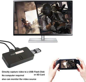 Запись на USB флэш-диск, ПК не нужен, Микрофон В 1080 P HDMI AV Карта видеозахвата Коробка для записи для XBOX PS3 PS4 TV Box, Прямая трансляция