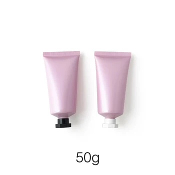 Жемчужно-розовый пластиковый 50-граммовый пустой флакон для выжимания, 50 мл Многоразовый контейнер для косметики, Крем для тела, лосьон для путешествий, мягкий тюбик