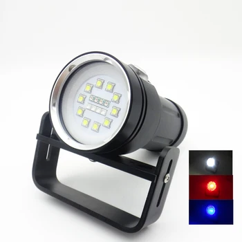 Профессиональный высококачественный 10 светодиодов белого света, 4 красных ультрафиолетовых светодиода, подводный видео фонарик для дайвинга