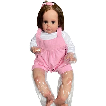 60 СМ Ручной работы, Высококачественная Возрожденная малышка Мэгги, Реалистичные волосы с ручными корнями, Коллекционная художественная кукла, Кукольная игрушка