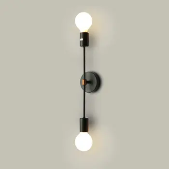 Скандинавский двуглавый светодиодный настенный светильник, современная лампа для спальни, железная художественная прикроватная лампа, бар, индивидуальность, светильник для прохода, настенные светильники