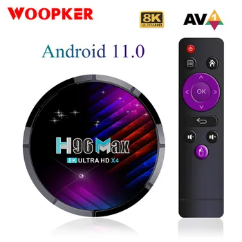 2022 Новый Smart TV Box Android 11 H96 MAX X4 Amlogic S905X4 4G 64G Двойной Wifi BT AV1 Медиаплеер 8K 3D Голосовое Управление Телеприставка