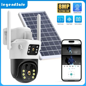 LegendSafe Уличная 4-мегапиксельная 2K Солнечная Wifi-камера PIR с функцией обнаружения движения, Защита от перезарядки аккумулятора 10400 мАч, видеокамера
