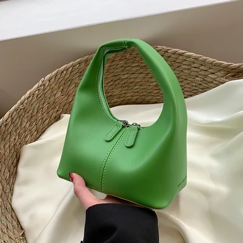 Модная мини-сумка-ведро для женщин, новая летняя высококачественная сумка из искусственной кожи INS, роскошная брендовая зелено-синяя сумка-мессенджер