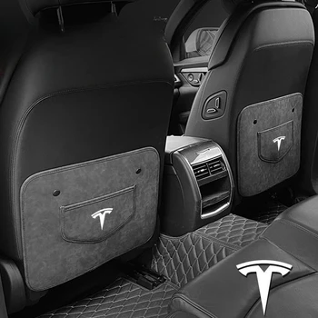 Для Tesla Model Y/3/X/S Изготовленный на заказ коврик для защиты заднего сиденья от ударов, украшение интерьера автомобиля