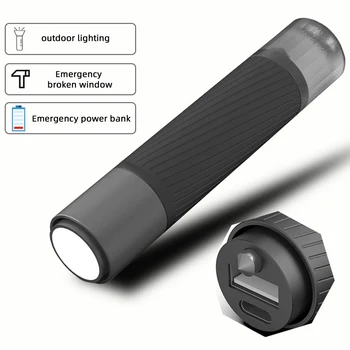 Аварийный светодиодный фонарик с бликами, перезаряжаемый через USB, мини-многофункциональный фонарь для кемпинга высокой мощности P70