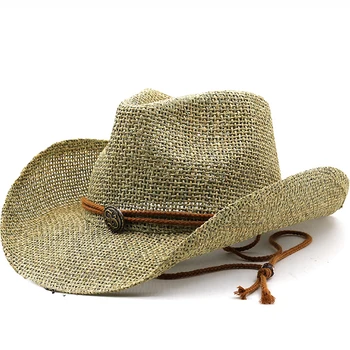 Простая солнцезащитная шляпа для мужчин и женщин, летние шляпы, персонализированная ковбойская соломенная шляпа в стиле вестерн для девочек, пляжная шляпа 56-58 см