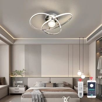 Современная люстра, светодиодный потолочный светильник, светодиодная люстра для гостиной, Спальни, Золото/Хром, подвесной потолочный светильник, блеск Alexa/Remote