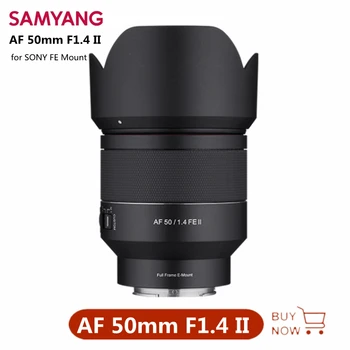 Объектив Samyang AF 50mm F1.4 II FE Полнокадровый Портретный Объектив с большой Диафрагмой и фиксированным фокусом для Камер SONY FE Mount A7II A73 A7R