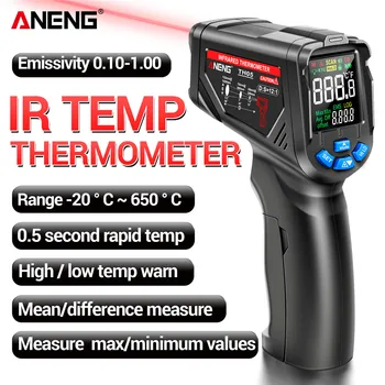 Бесконтактный инфракрасный термометр ANENG TH05, инфракрасный лазерный датчик, пистолет для быстрого измерения, тестер -20℃~650℃ -4℉~1202℉ Промышленный тестер