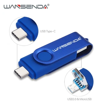 WANSENDA 3 в 1 OTG USB флэш-накопитель 512G Флешка 256G USB-накопитель для Type C/Micro USB Флеш-накопитель 128G 64G 32G USB3.0 Memory Stick