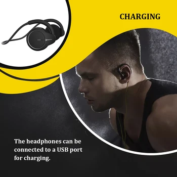 Bluetooth-совместимые наушники, спортивные беспроводные стереонаушники с двойным микрофоном, Портативная водонепроницаемая гарнитура с шейным ободком